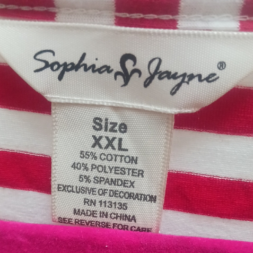 Red and White Striped Long Sleeve Tee - Picture 5 of 8